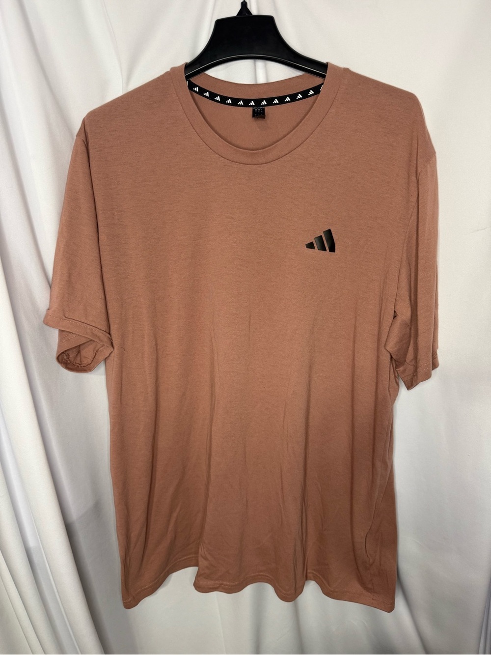 adidas Men's Rust Brown Short Sleeve Tee with Black Logo